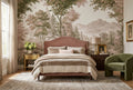 Blush Woodland River and Mountains Wallpaper Mural