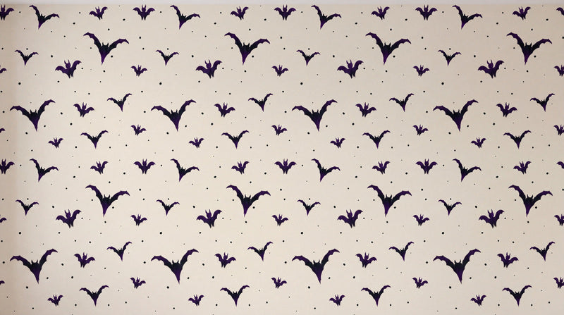 Cream Bat Pattern Halloween Wallpaper Mural