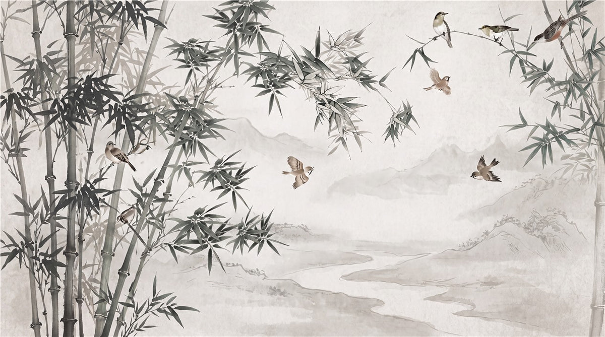 Ebony River Bamboo Forest Wallpaper Mural