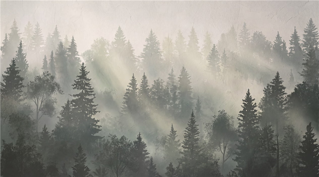 custom room gray forest sunset wallpaper mural self adhesive vinyl non woven removable