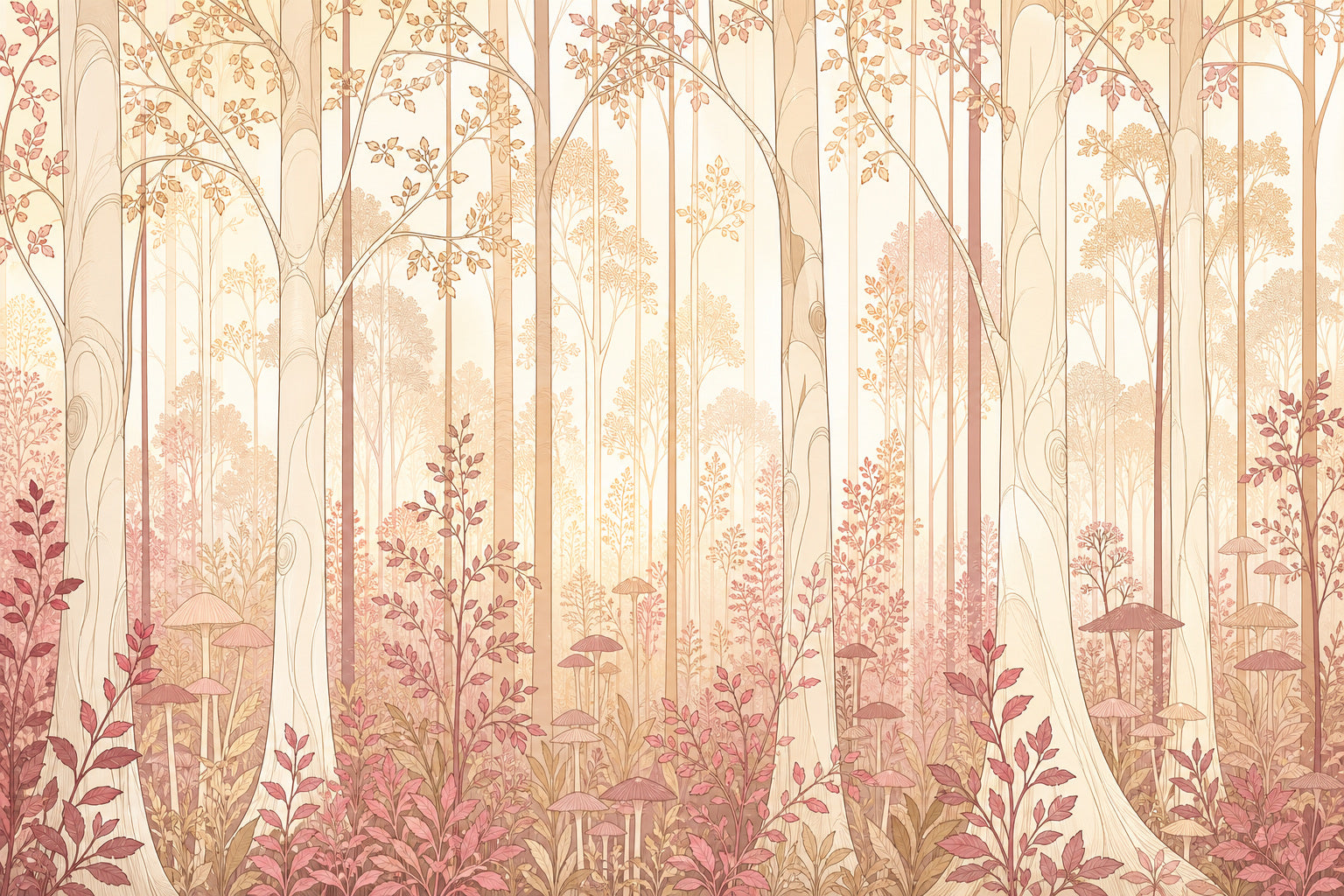 Rose Forest Art Wallpaper Mural