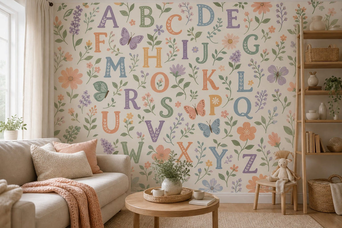 Sage Alphabet Wallpaper Mural product view