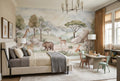 Pastel Mountain Safari Valley Wallpaper Mural