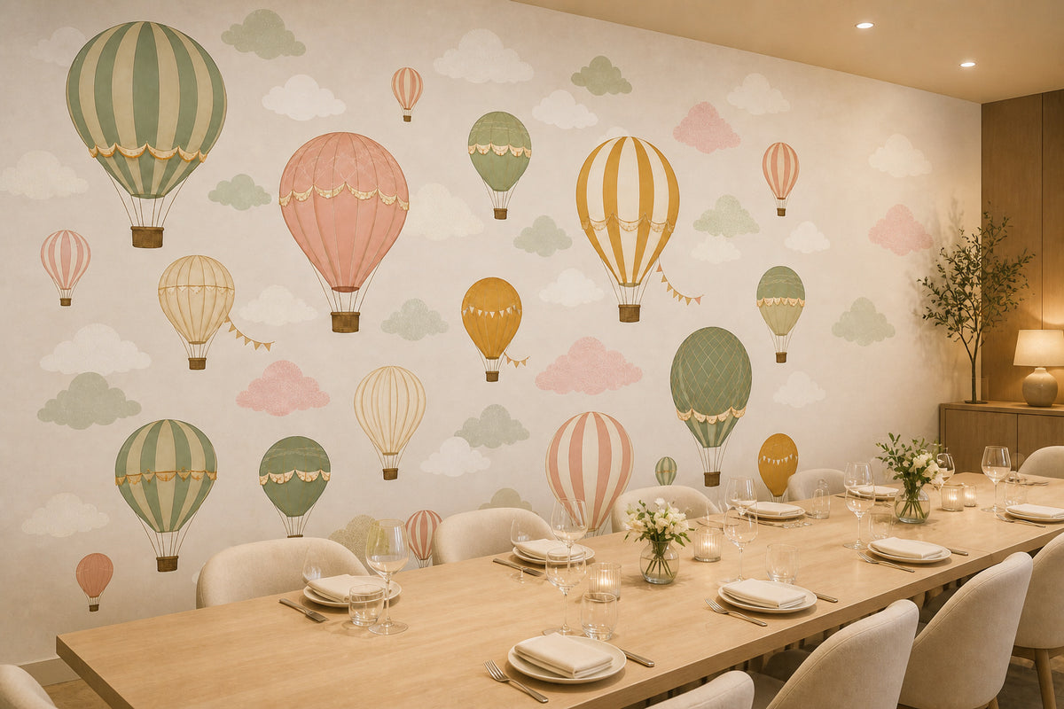 Sage Balloon Wallpaper Mural product view