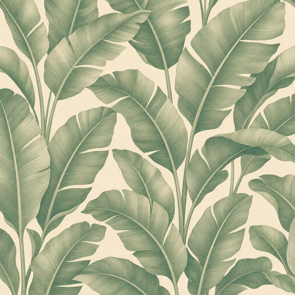 Sage Banana Leaf Wallpaper Mural