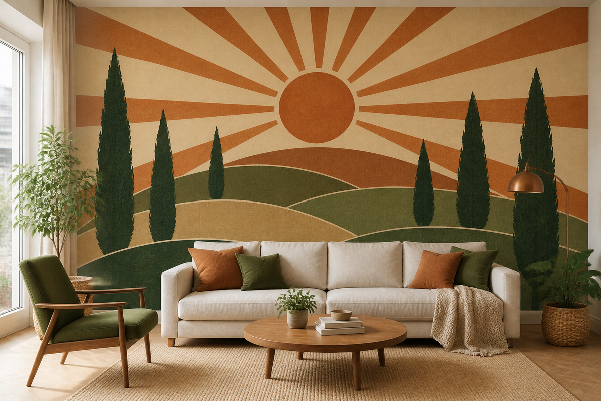 Sage Cypress Wallpaper Mural product view