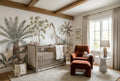 Green Watercolour Dinosaur River Wallpaper Mural
