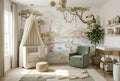 Light Sage Riverbank Animals Wallpaper Mural