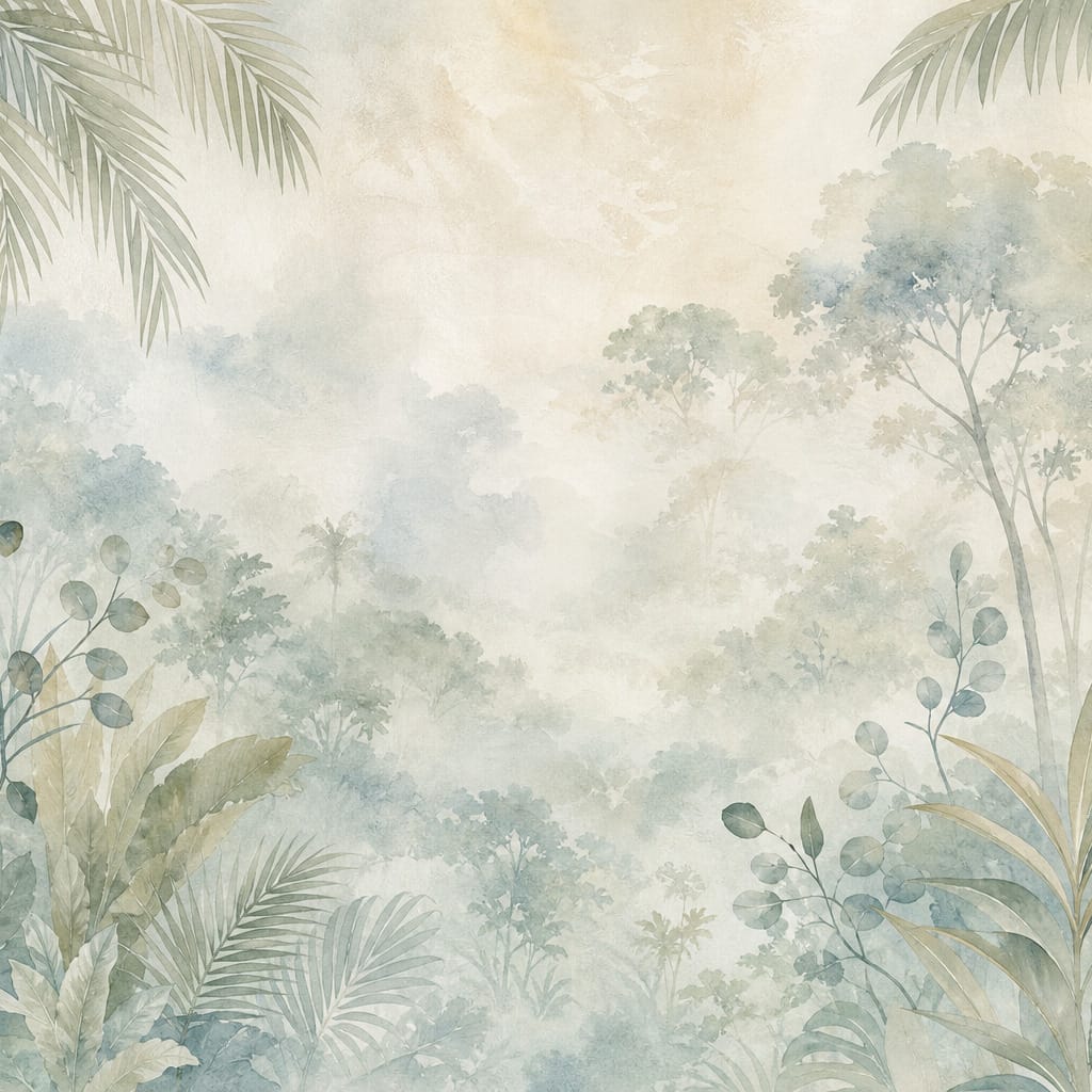 Sage Rainforest Wallpaper Mural product view