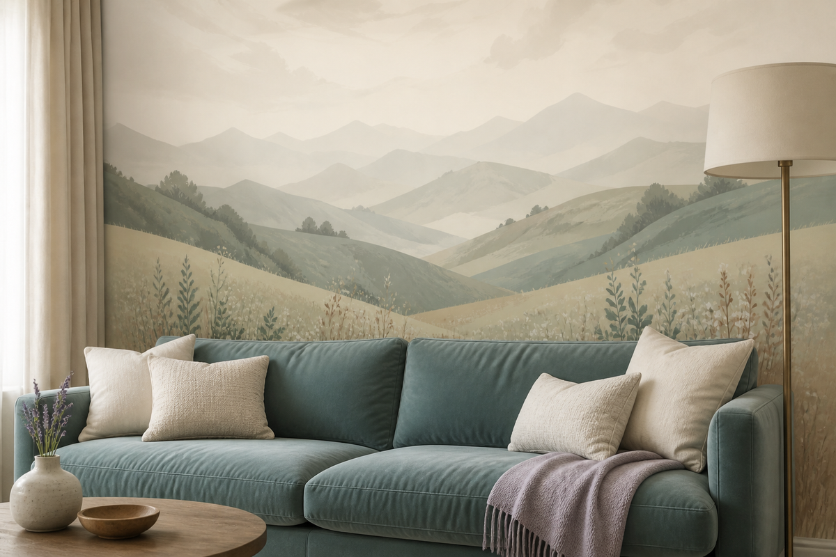 Sage Rolling Wallpaper Mural product view