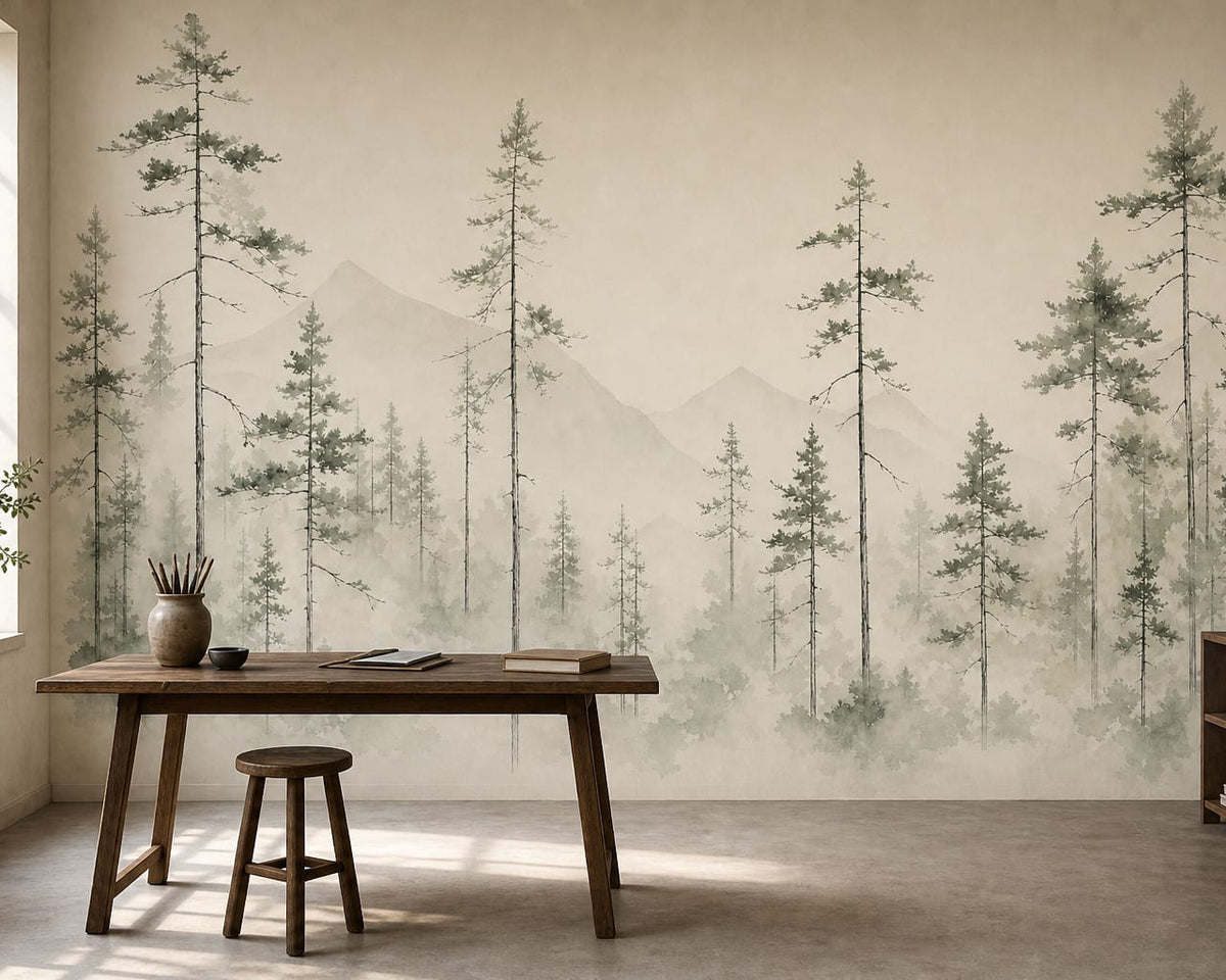 Sage Scandi Wallpaper Mural product view