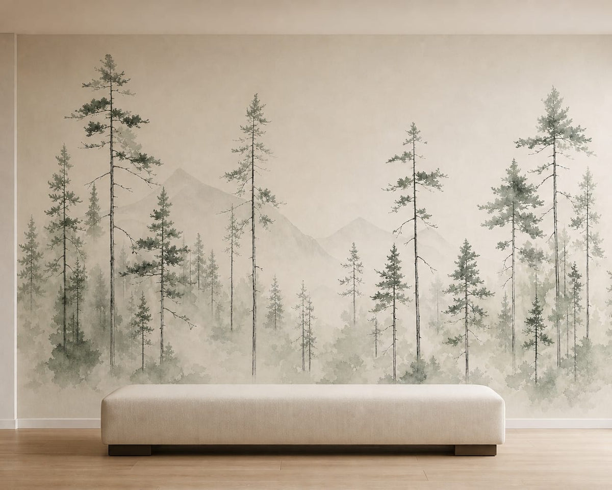 Sage Scandi Wallpaper Mural product view