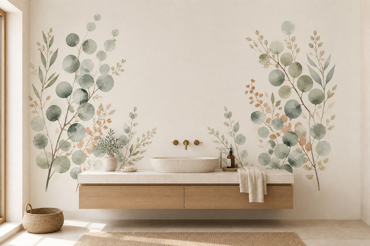 Sage Eucalyptus Wallpaper Mural product view