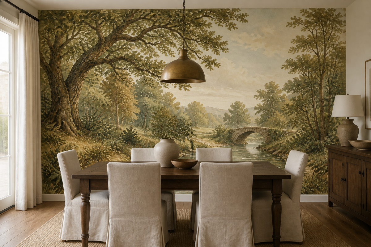 Sage Woodland Wallpaper Mural product view