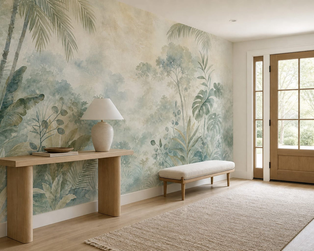 Sage Rainforest Wallpaper Mural product view