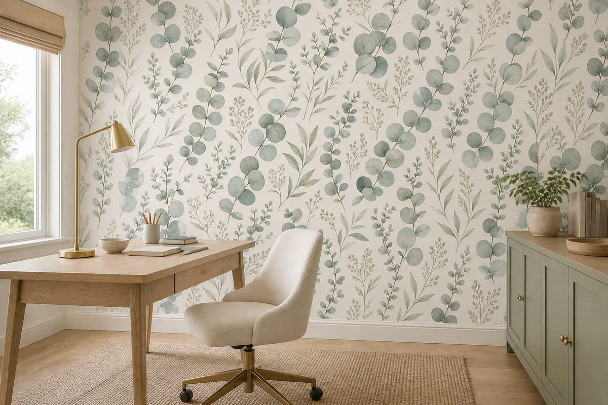 Sage Eucalyptus Wallpaper Mural product view