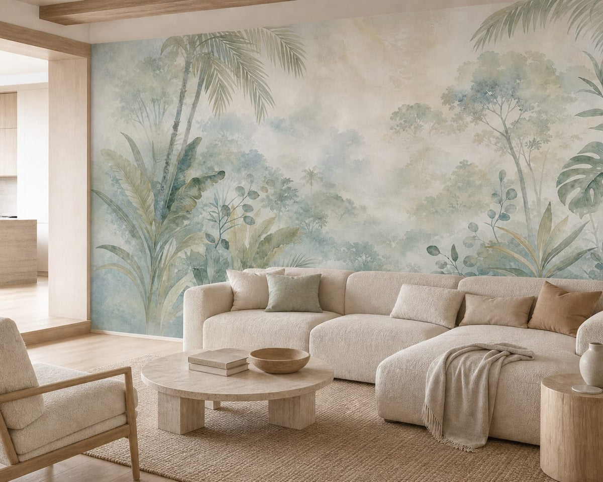 Sage Rainforest Wallpaper Mural product view