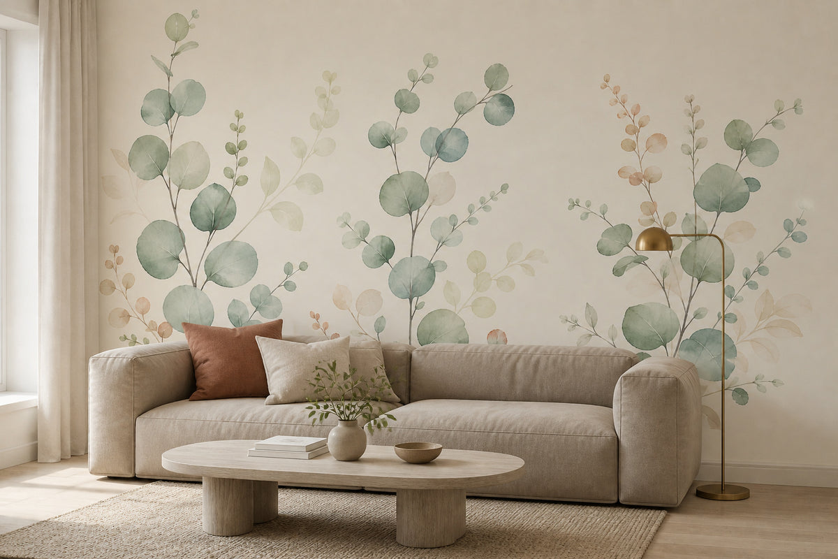 Sage Eucalyptus Wallpaper Mural product view