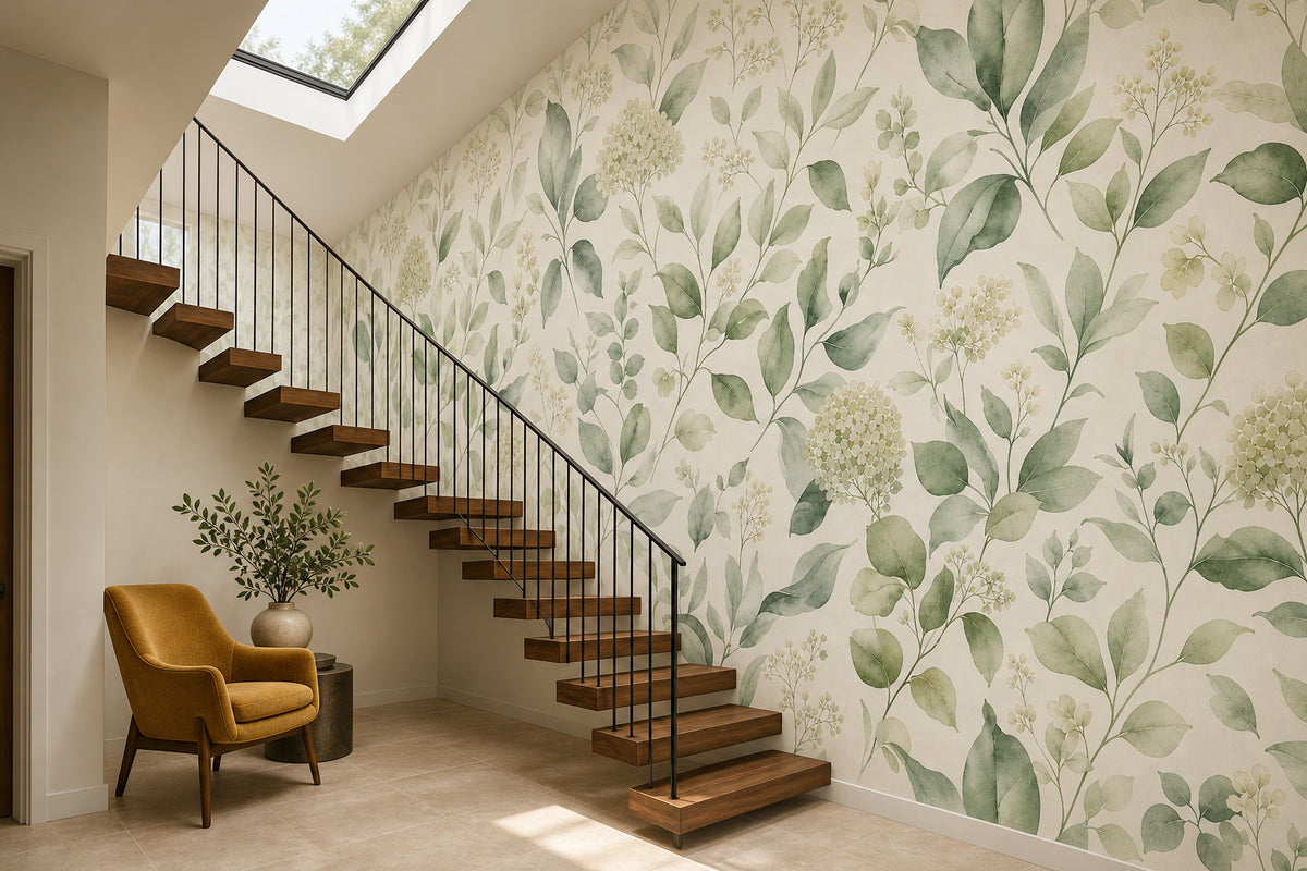 Sage Botanical Wallpaper Mural product view