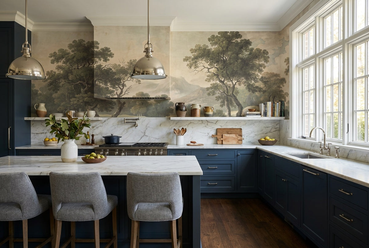 custom sage trees wallpaper mural kitchen self adhesive non woven vinyl removable