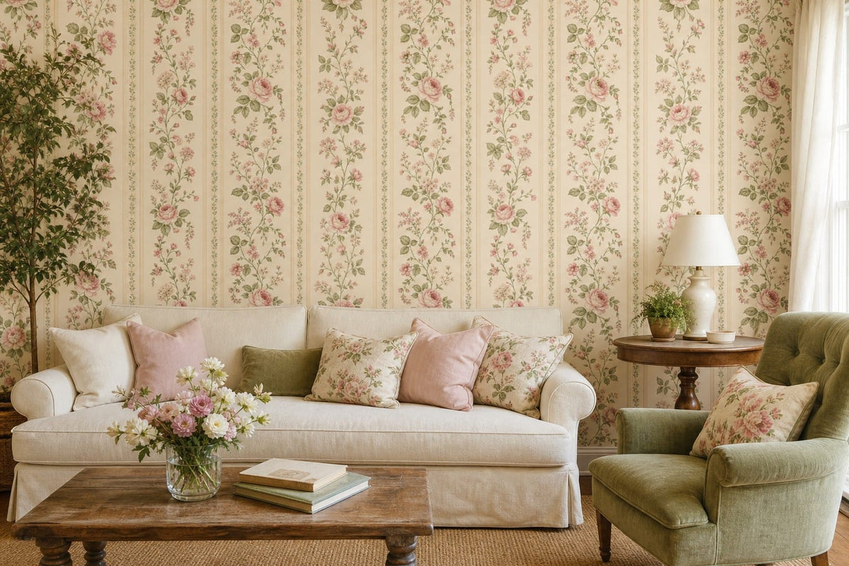 Sage Vintage Wallpaper Mural product view
