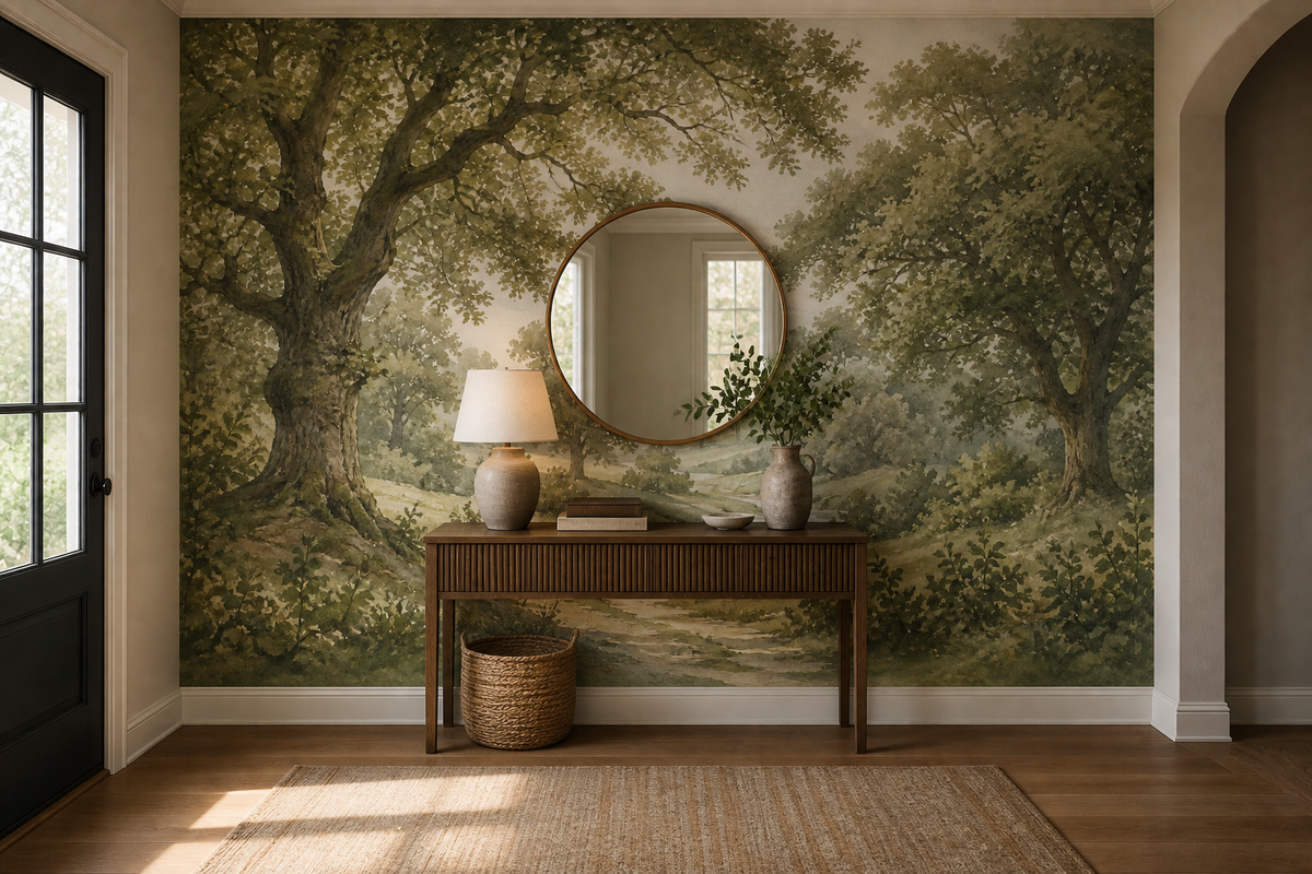 Sage Vintage Wallpaper Mural product view