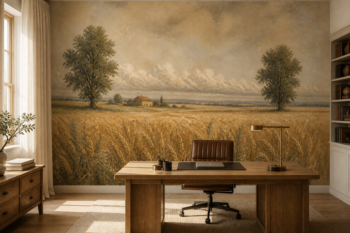 Sage Wheat Wallpaper Mural product view