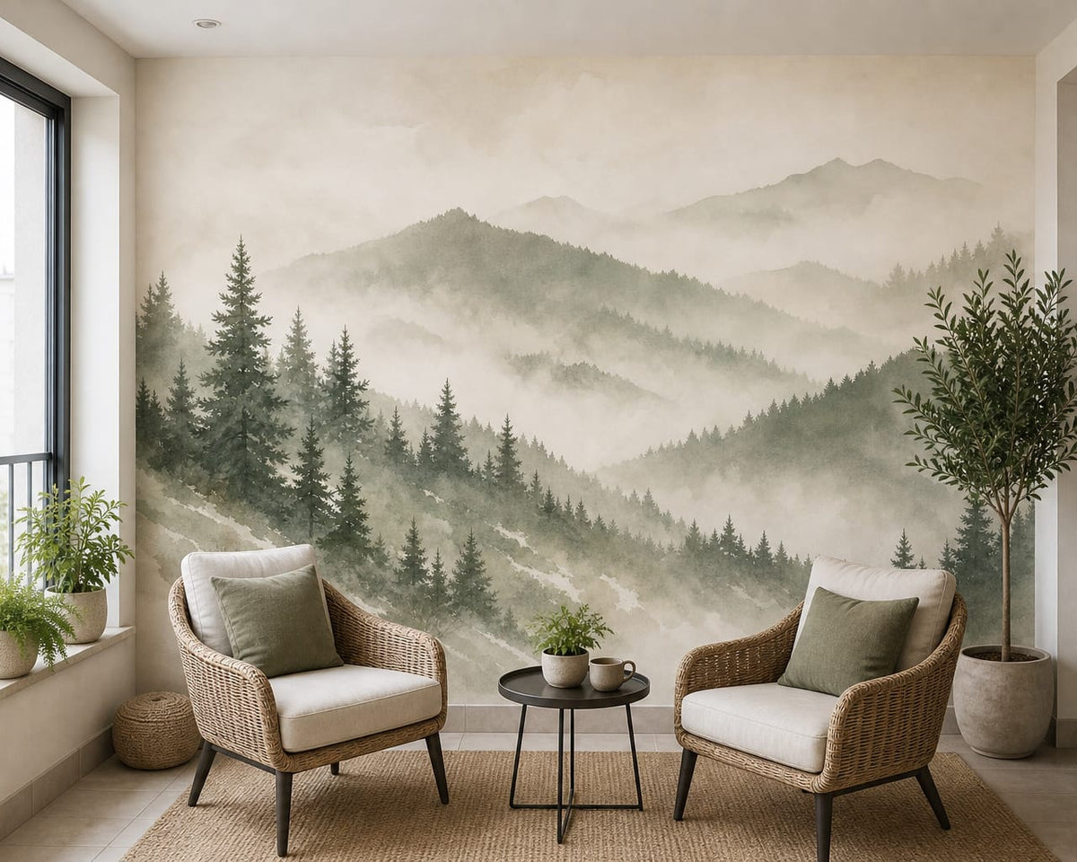 Sage Winter Wallpaper Mural product view