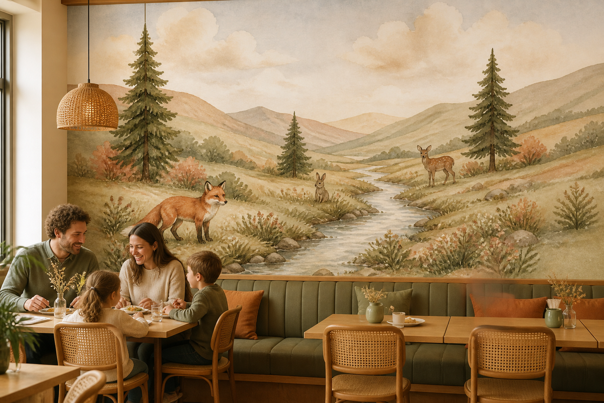 Sage Woodland Wallpaper Mural product view