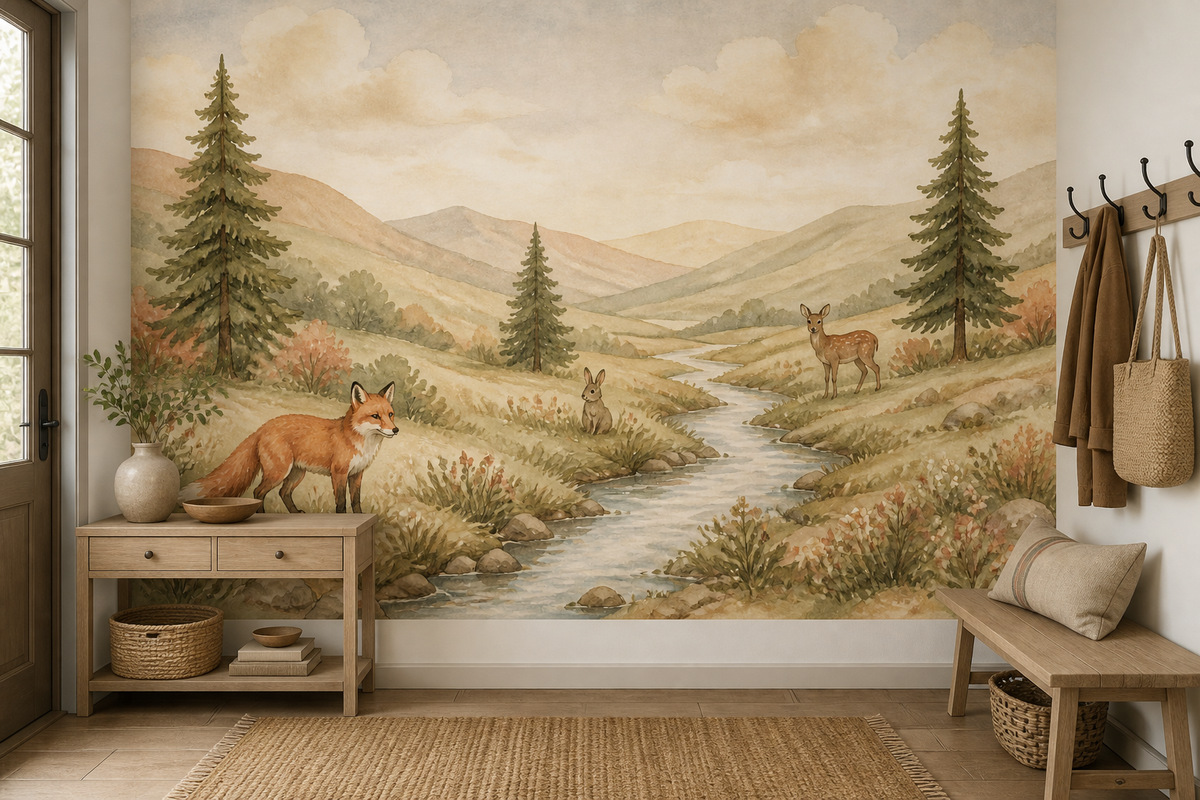 Sage Woodland Wallpaper Mural product view