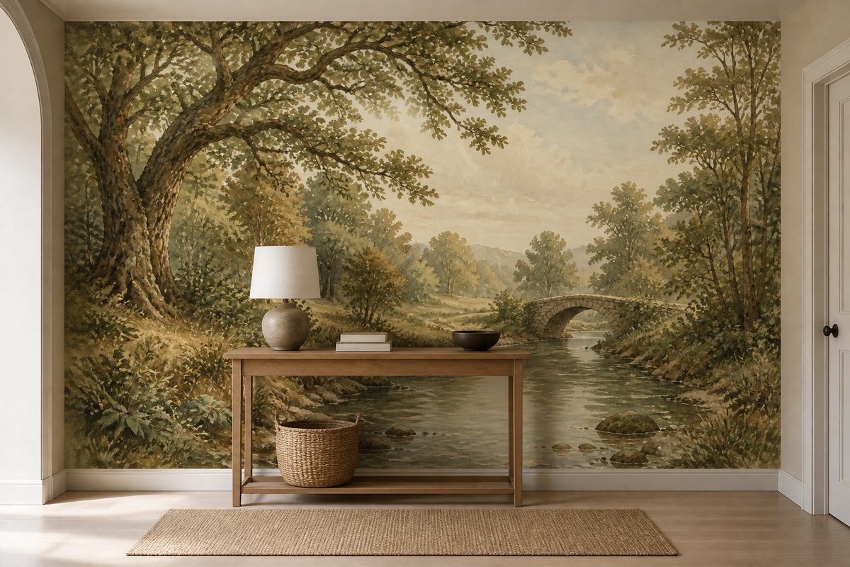 Sage Woodland Wallpaper Mural product view