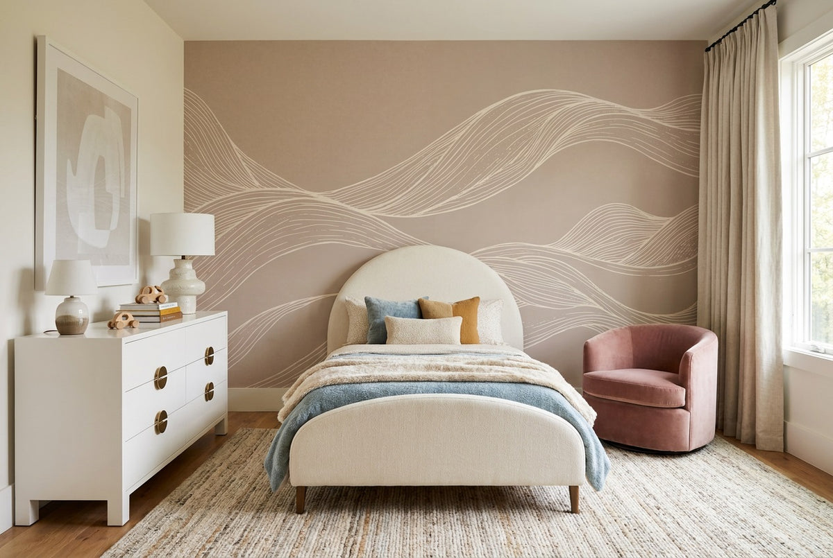 custom sand layered waves wallpaper mural kids self adhesive non woven vinyl removable