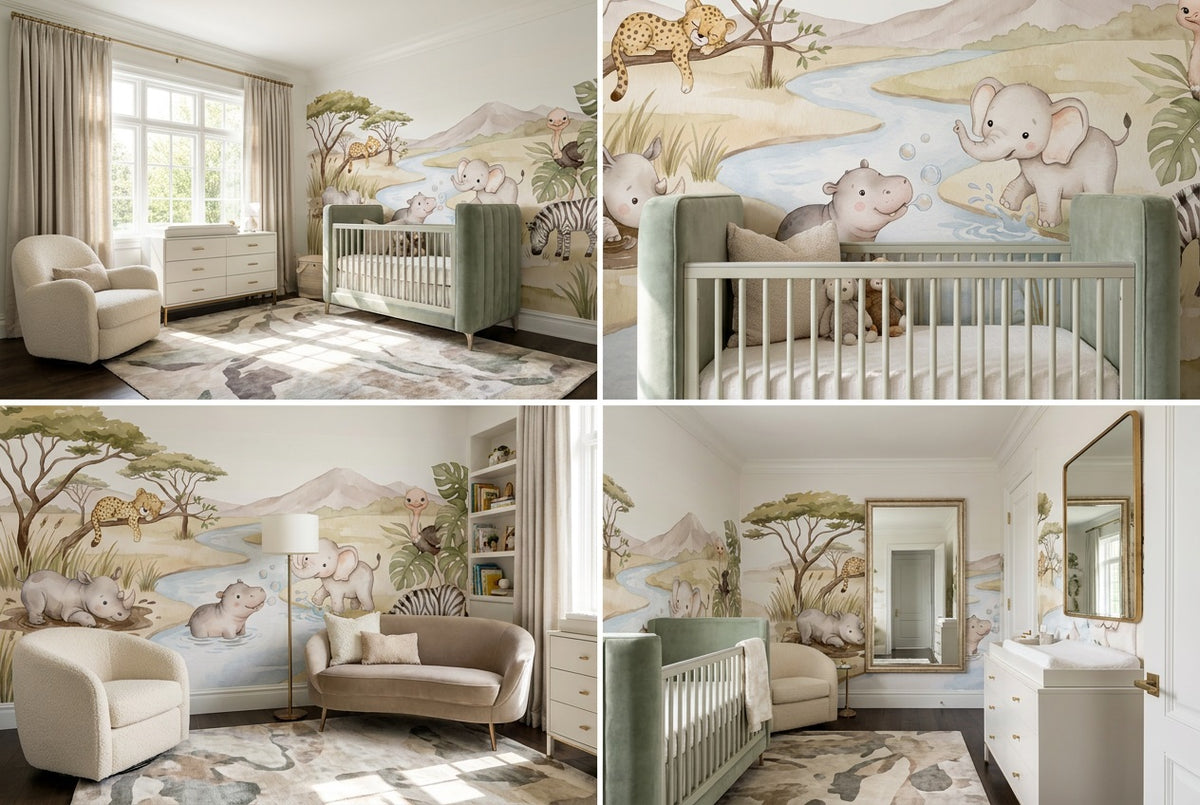 custom sand safari wallpaper mural nursery stick on non woven vinyl removable views
