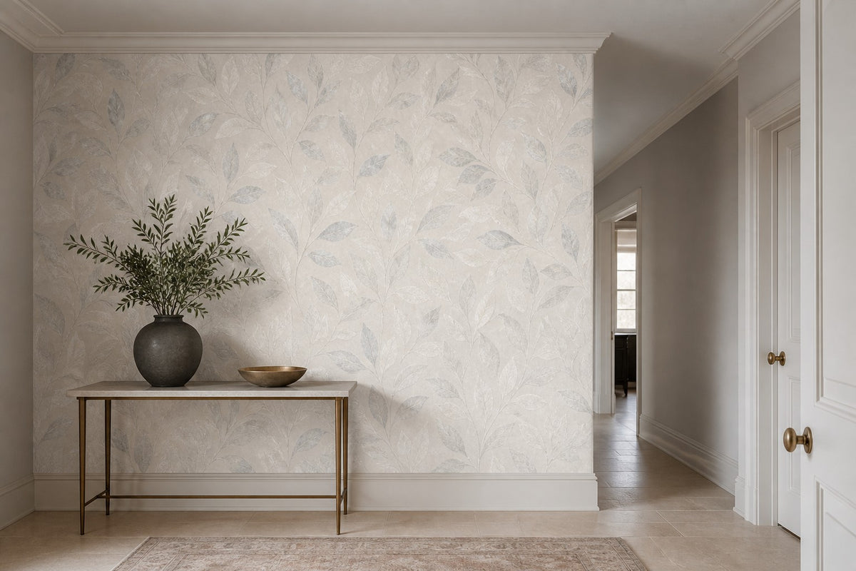 Silver Leaf Wallpaper Mural product view