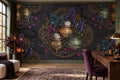 Navy Cauldrons Halloween Wallpaper Mural