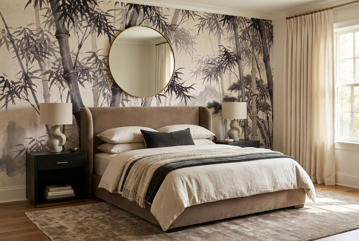 custom suite black bamboo forest wallpaper mural stick on vinyl non woven removable