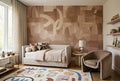 Warm Brown Geometric Brushwork Wallpaper Mural