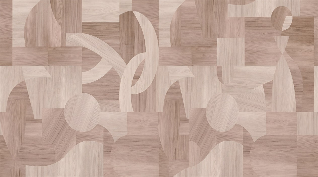Warm Brown Geometric Brushwork Wallpaper Mural