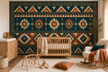 Teal Aztec Wallpaper Mural