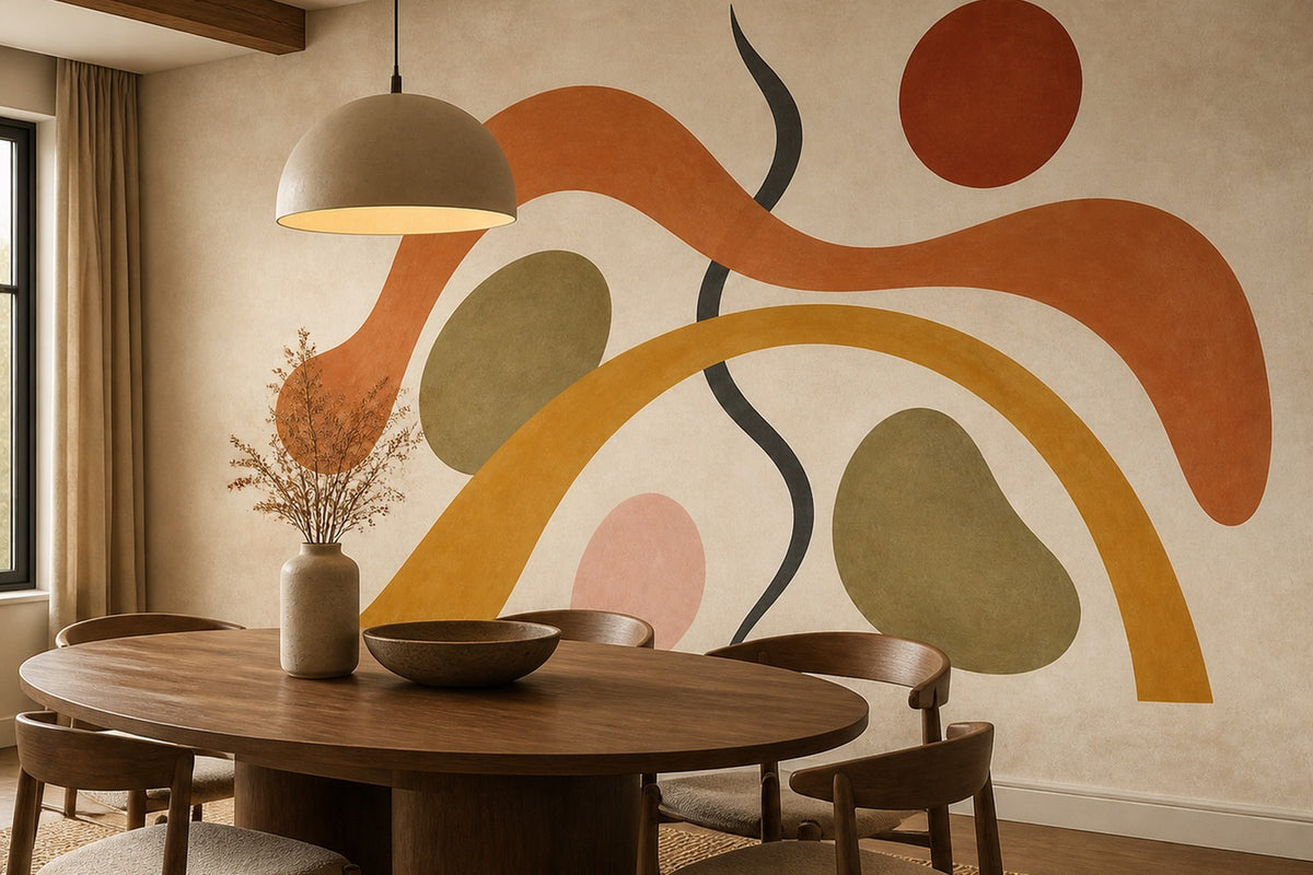 Terracotta Abstract Wallpaper Mural product view