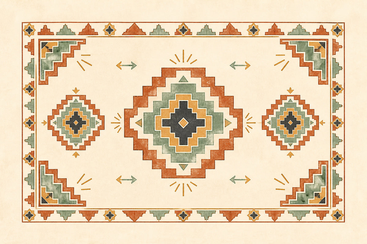 Terracotta Aztec Wallpaper Mural product view