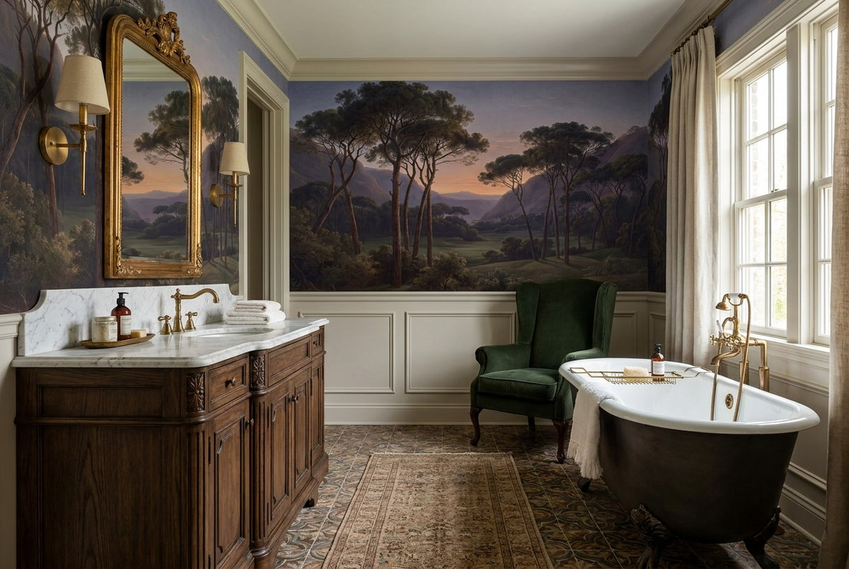custom valley dark forest wallpaper mural bathroom stick on non woven removable vinyl