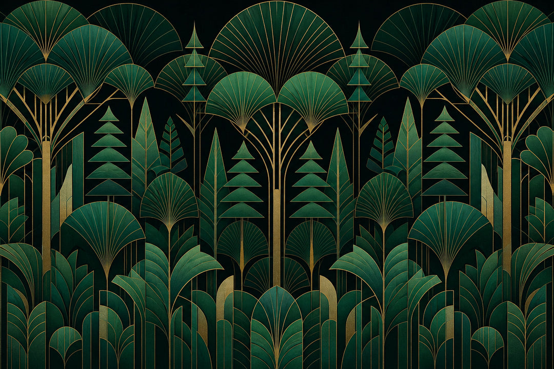 Verdant Art Deco Wallpaper Mural product view