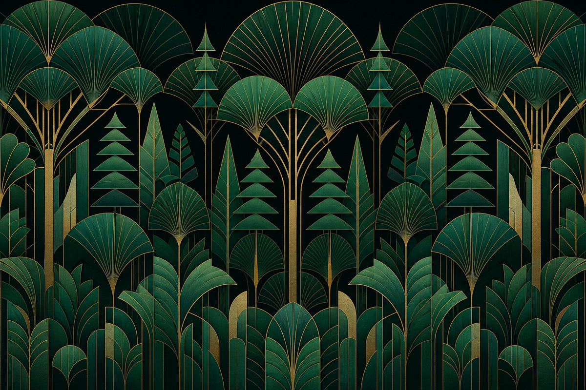 Verdant Art Deco Wallpaper Mural product view