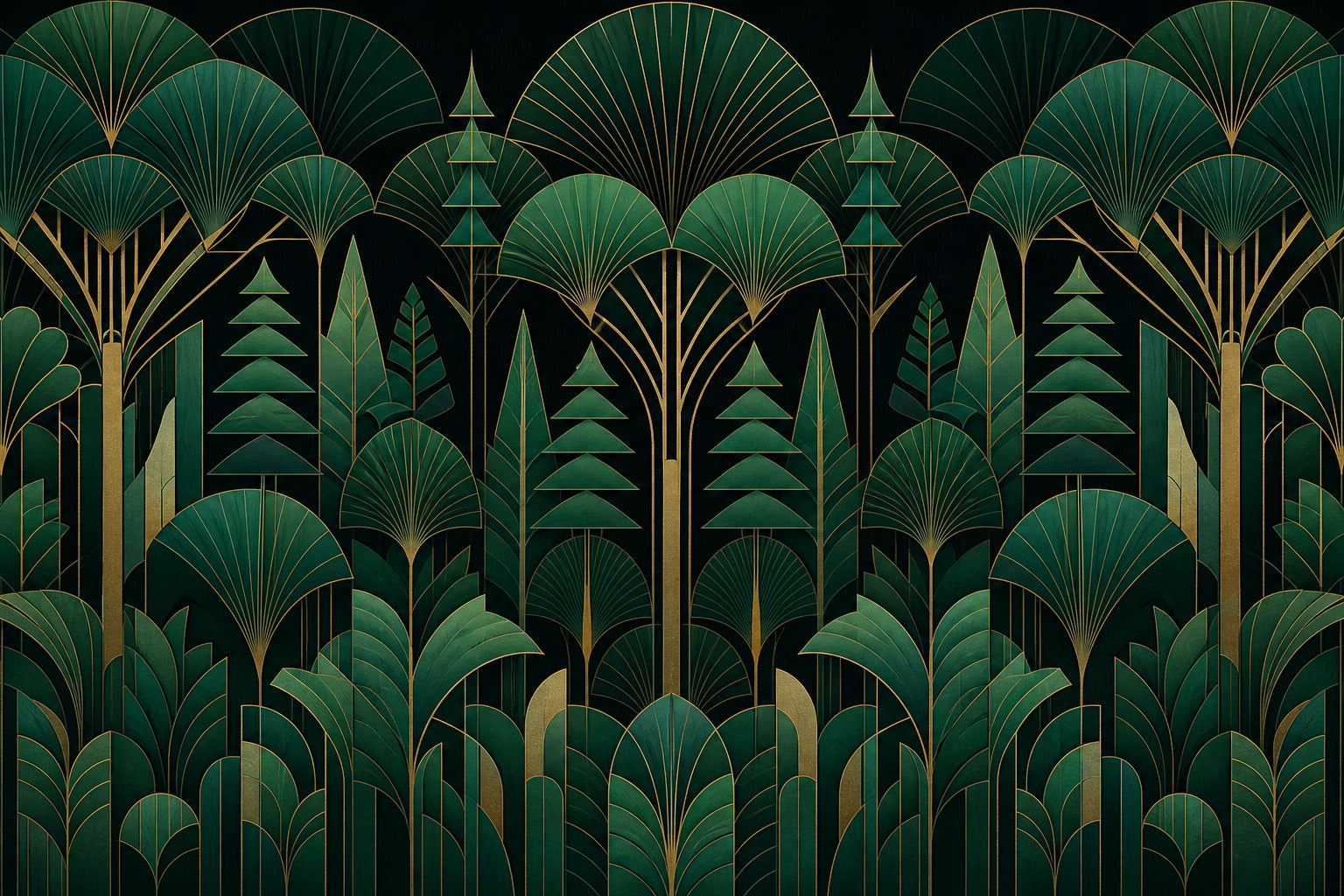 Verdant Art Deco Wallpaper Mural