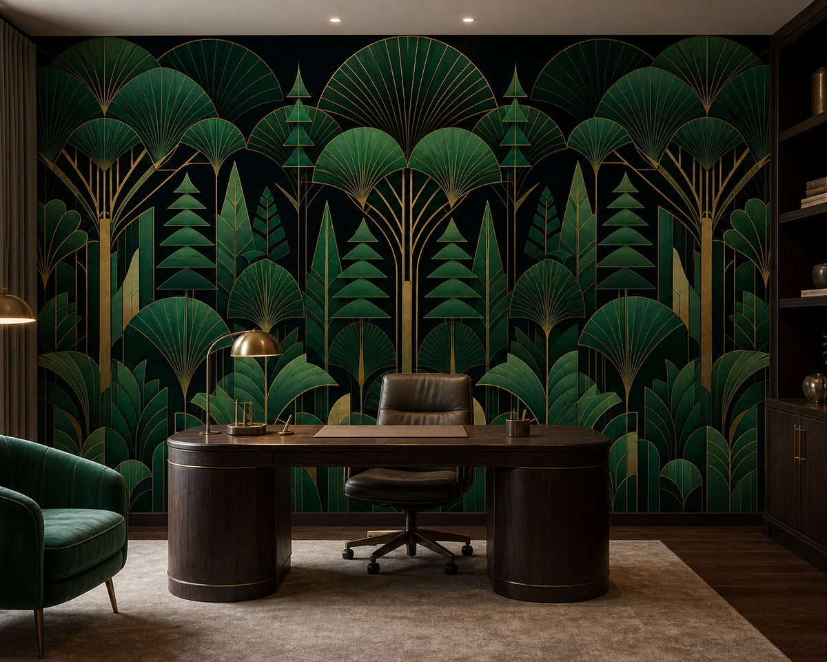 Verdant Art Deco Wallpaper Mural product view