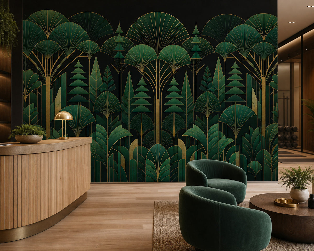 Verdant Art Deco Wallpaper Mural product view