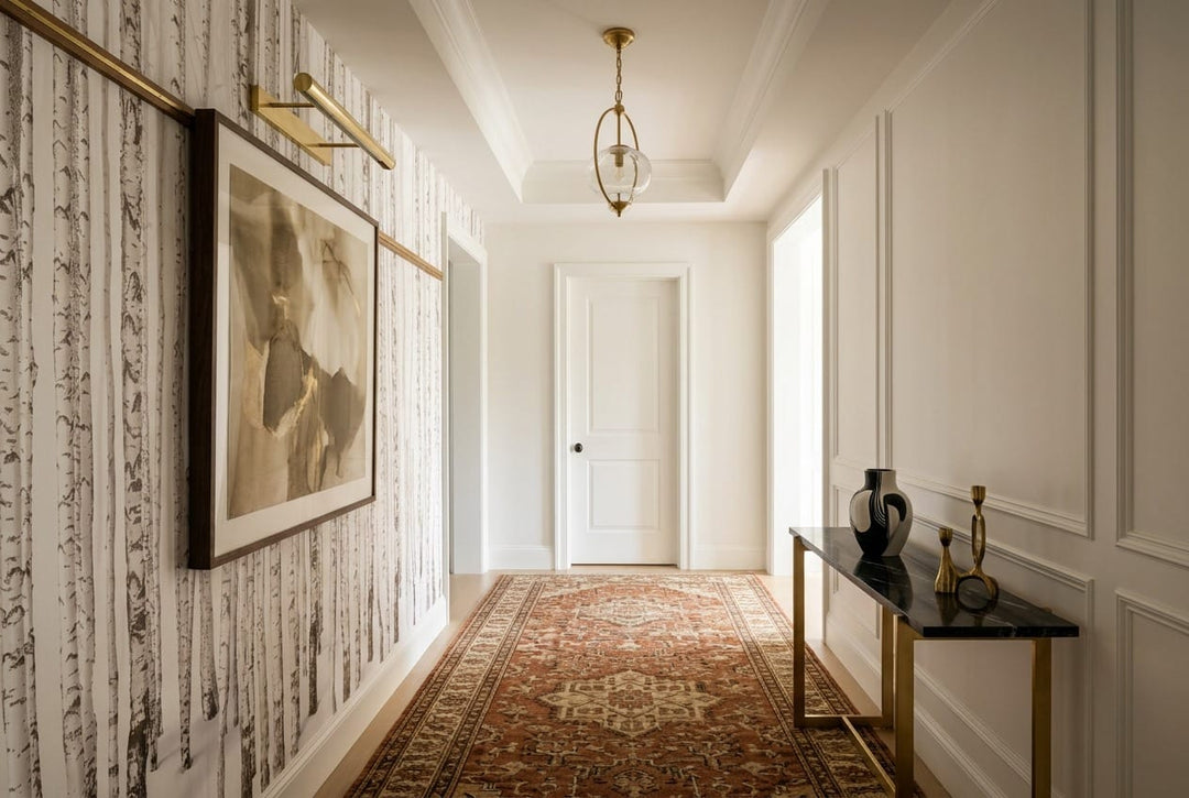 Muted White Vintage Nordic Birch Forest Wallpaper Mural in custom