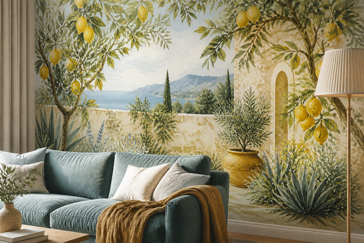 Yellow Lemon Wallpaper Mural product view