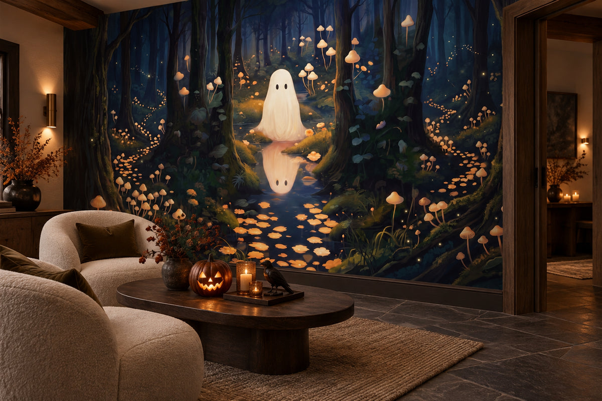 cute navy ghost wallpaper mural living room custom removable non woven vinyl stick on